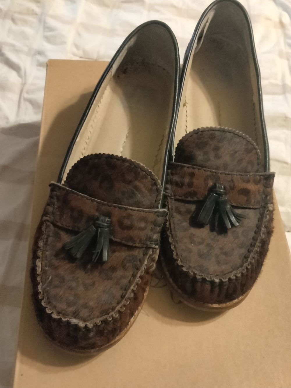 Dolce Vita Brown Leopard Print Tassel Loafers